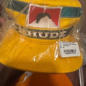 Rhude Tan Hat with Blue Logo Patch